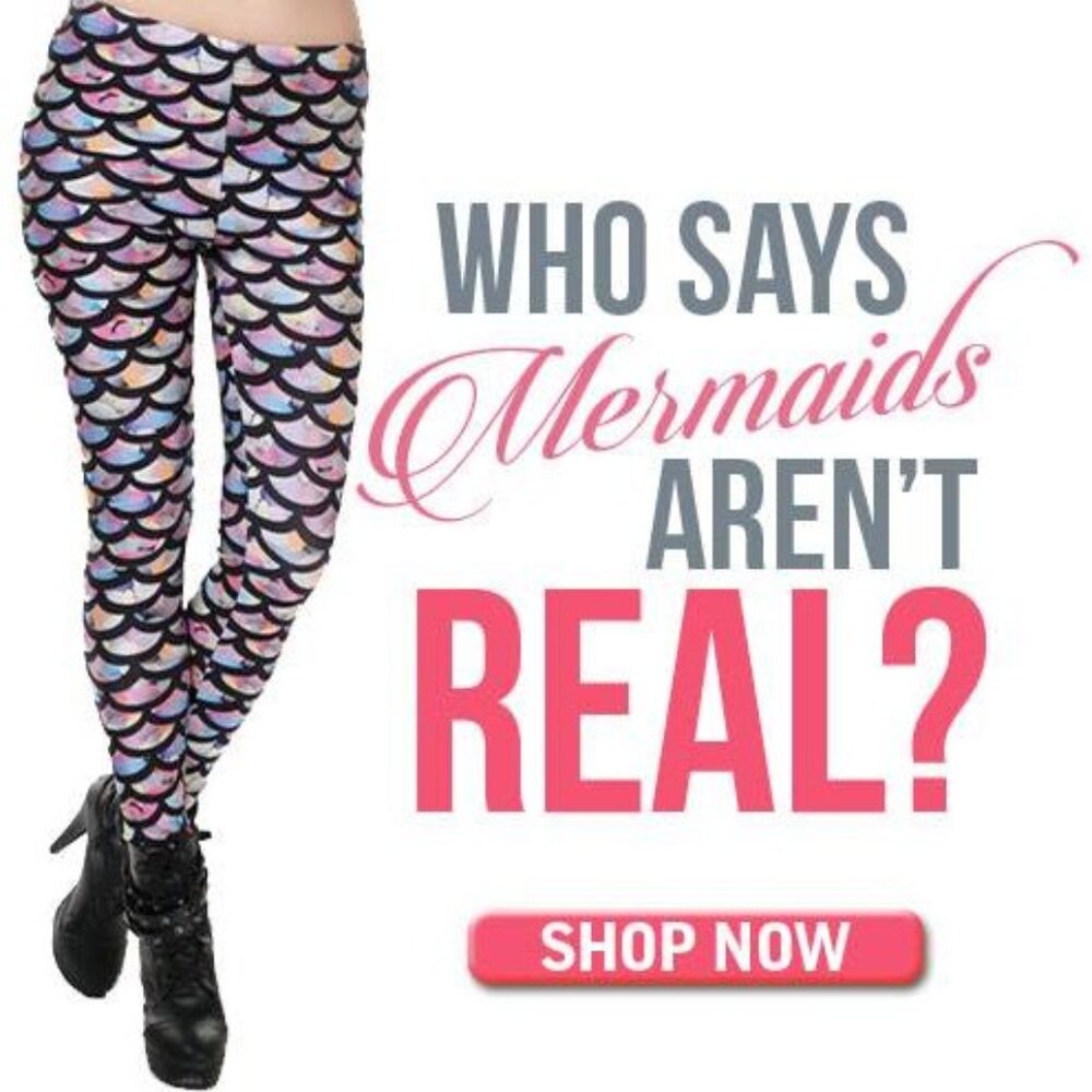 Mermaid Fish Scale Leggings by ONLINE LEGGING STORE - XL - NWT - Picture 2 of 9